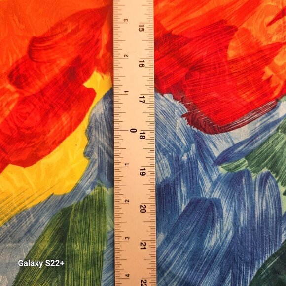 Abstract Multicolor Brushstroke Satin Fabric By Hi-Fashion Fabrics Inc 2.5 yards - Picture 4 of 7